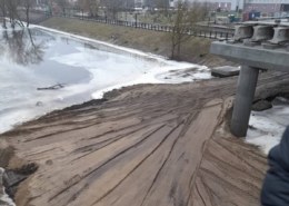 В Брянске у Славянского моста готовят площадку для монтаж 8-го пролёта