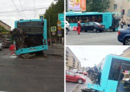 Лазурный автобус едва не оставил двигатель на дороге