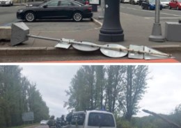 Прохожую травмировал дорожный знак, водителя убило дерево
