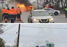 Ни дня без ЧП с лазурными автобусами: очередной сгорел в Кронштадте